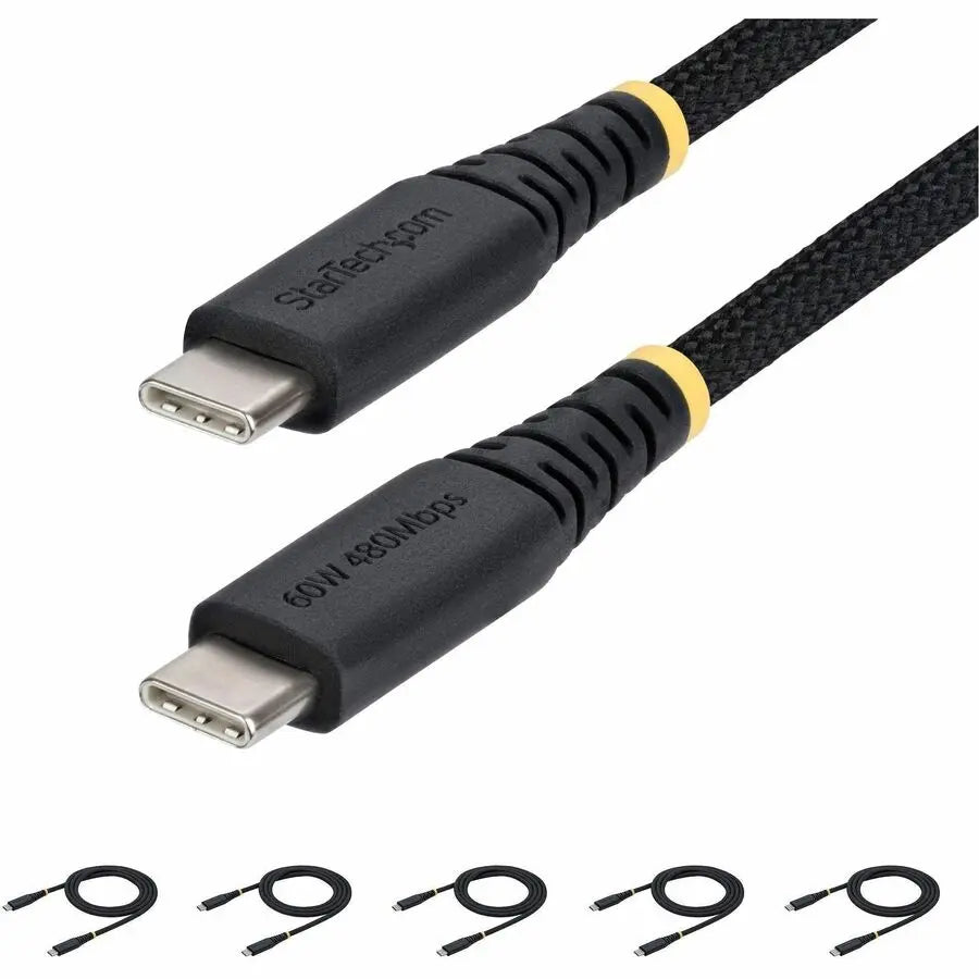 StarTech.com 5-Pack 3ft USB-C Charging Cables with 60W Power Delivery and Braided Nylon Exterior