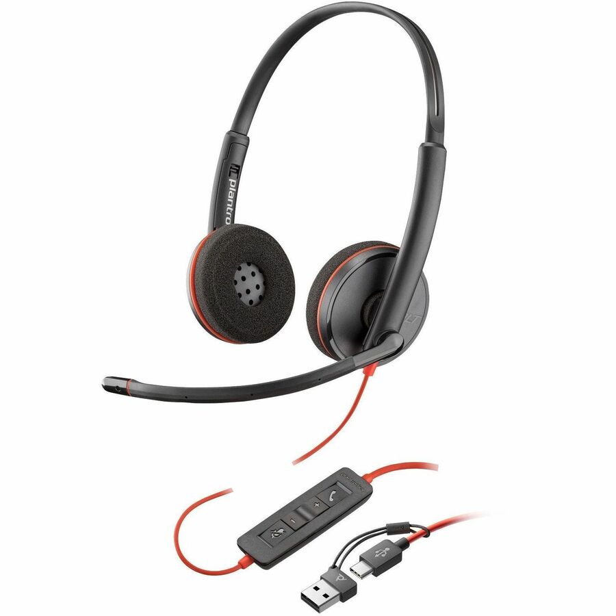 HPI SOURCING - NEW Blackwire C3225 Headset with Noise-Canceling Microphone and Rich Stereo Sound