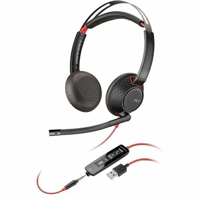 HPI SOURCING - NEW Blackwire C5220 Headset with Noise-Canceling Microphone and Stereo Sound