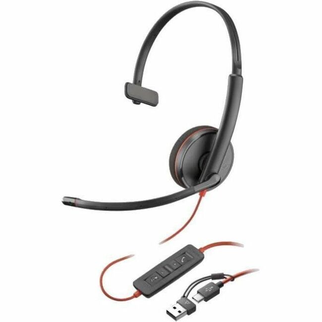 HPI SOURCING - NEW Blackwire C3215 Headset with 3.5mm Audio Jack and Noise-Canceling Microphone