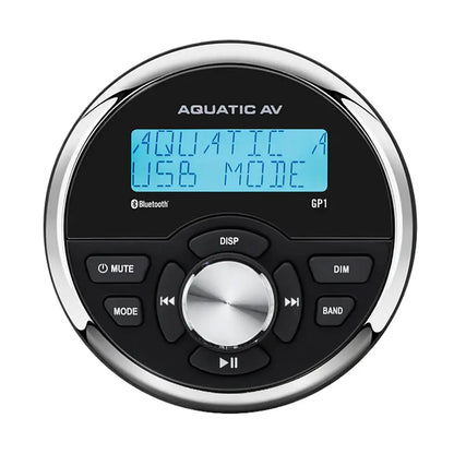 Aquatic AV GP1 Marine Gauge Stereo with Bluetooth and 288-Watt Amplifier
