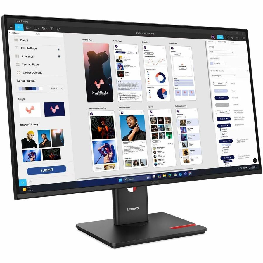 Lenovo ThinkVision T32UD-40 31.5-Inch UHD IPS USB-C Monitor, 64B0GAR1UZ
