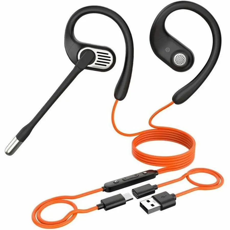 OpenRock Link 10 Wired Earset by NonaByte – Professional Open-Ear Headset with Noise Cancellation and 240° Microphone