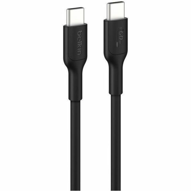 Belkin BoostCharge Pro USB-C to USB-C Cable, 60W, 6.6 ft, Black, CAB023FQ2MBK