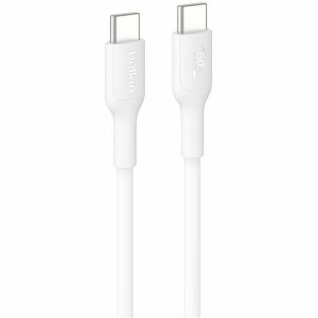 Belkin BoostCharge USB-C to USB-C Cable 60W, 6.6ft, White – Durable Data & Fast Charging Cable