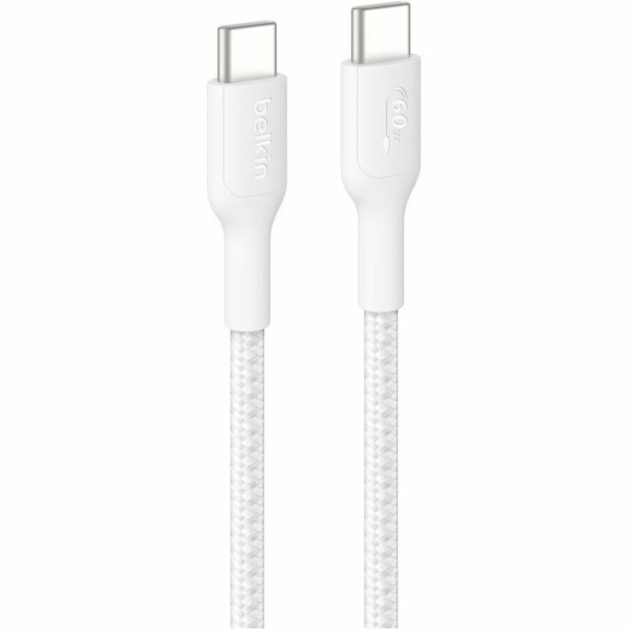 Belkin BoostCharge Pro Braided USB-C to USB-C Cable 60W, 6.6ft – White