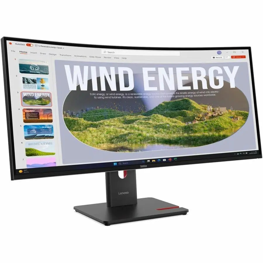 Lenovo ThinkVision T34WD-40 34-Inch Curved WQHD LED Monitor with USB-C Docking and Eye Comfort Certification