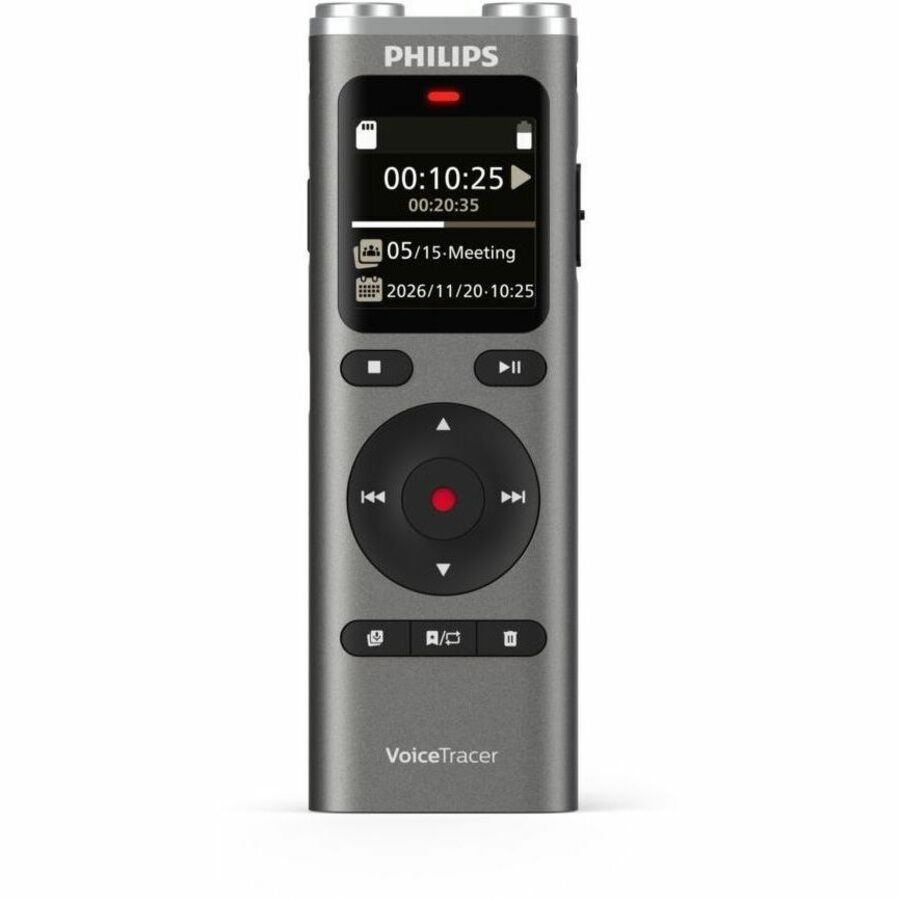 Philips VoiceTracer DVT2075 Digital Voice Recorder with Rich Stereo Sound and AI Transcription