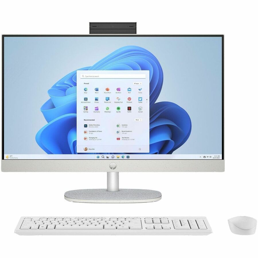 HP 24-cr0047c All-in-One Desktop Computer with 13th Gen Intel Core i5, 8GB RAM, 512GB SSD, 23.8-inch Full HD Display, Shell White