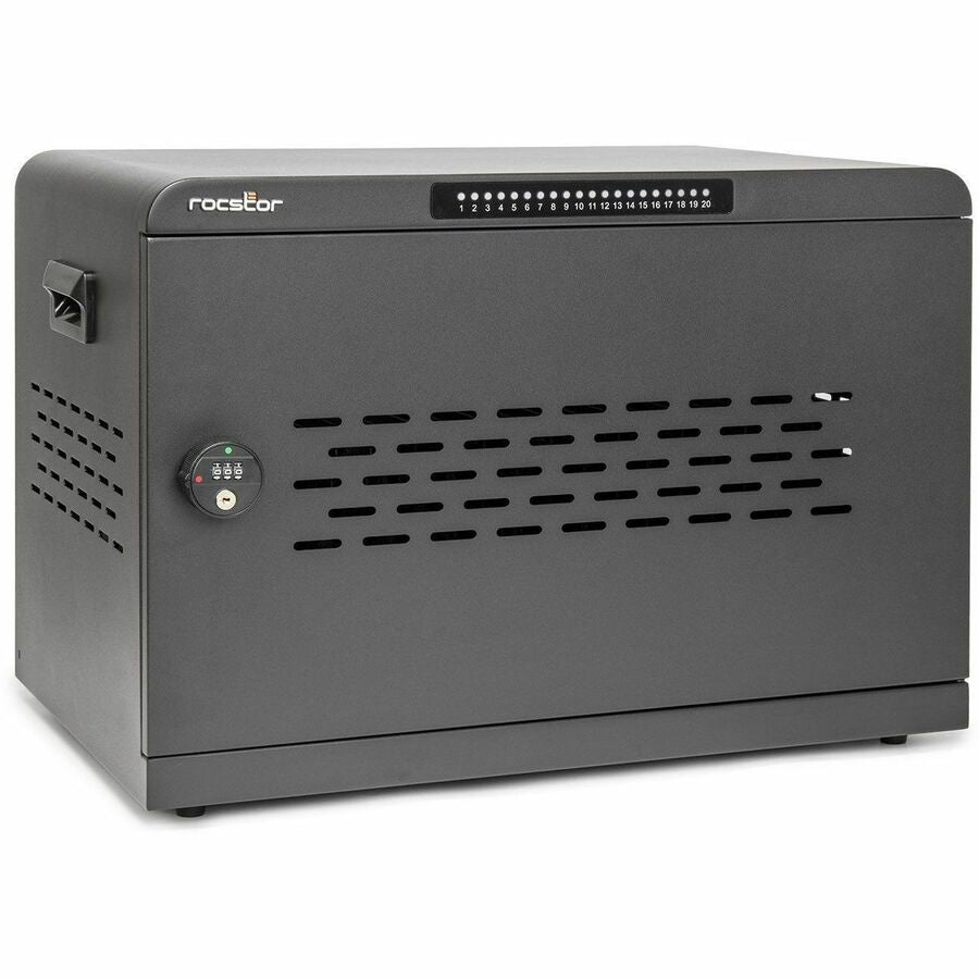 Rocstor Volt UC20 USB-C Charging Station Cabinet – 20 Ports, 1000W Capacity, Secure Metal Design