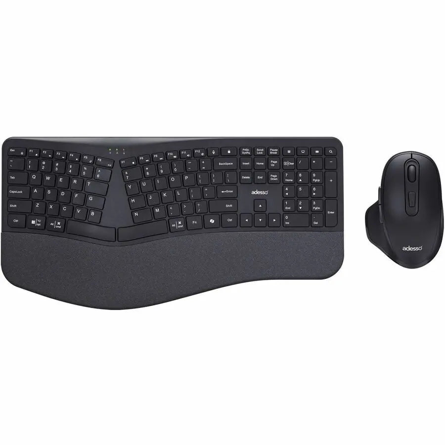 Adesso WKB-7500CB Wireless Ergonomic Keyboard and Mouse Combo with AI Hotkey and Adjustable DPI