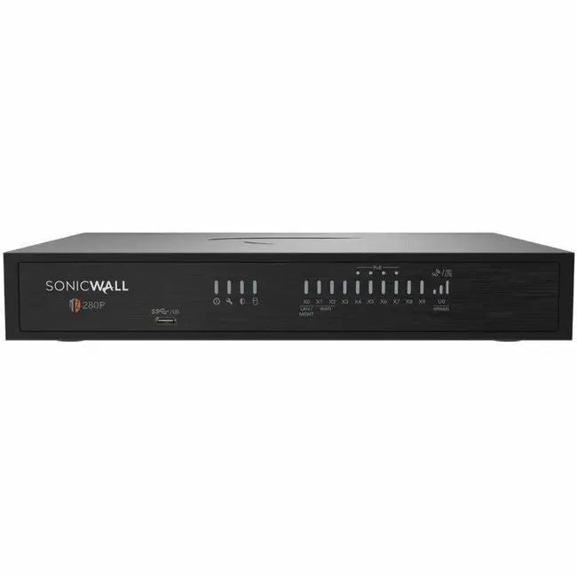 SonicWall TZ280P Network Security Firewall Appliance - Supports Up to 10 Gbps Interfaces with SD-WAN and PoE for Small Offices