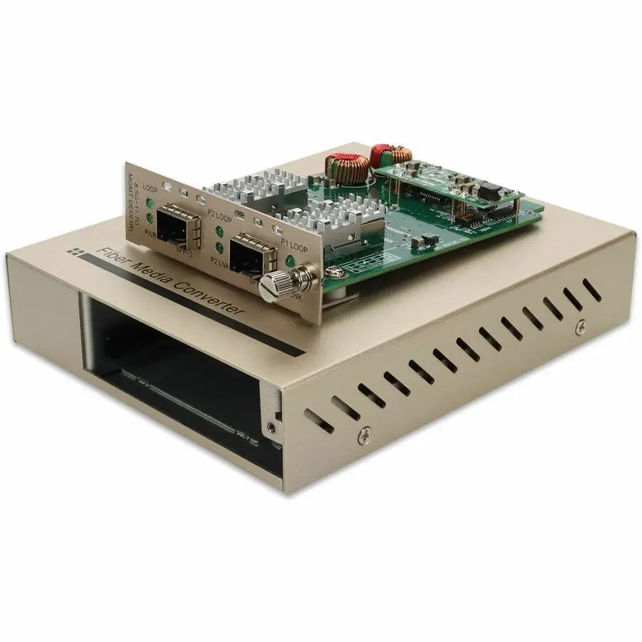 AddOn 10G SFP+ to SFP+ Media Converter Kit with Enclosure and DC Power Supply