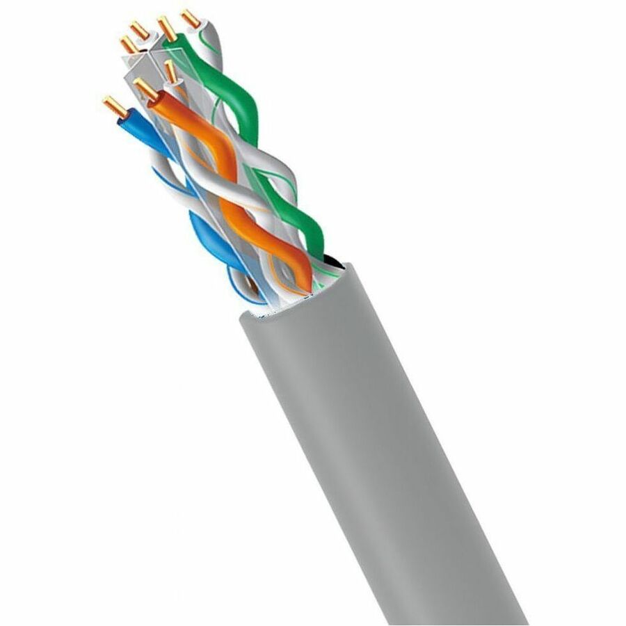 4XEM 1000ft CAT6A Pure Copper Riser Ethernet Cable - Gray, 23 AWG, CMR Rated, 500MHz Performance