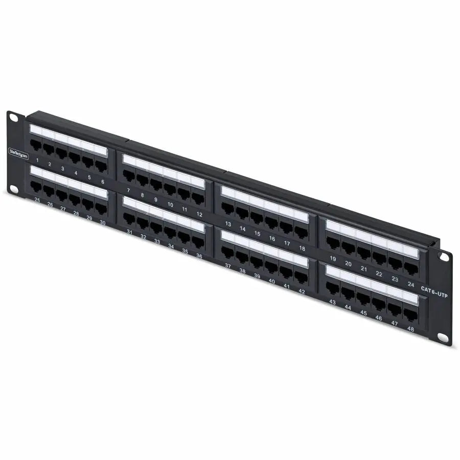 StarTech.com 48-Port 2U Cat6 Patch Panel CPANEL48 for High-Density Network Management