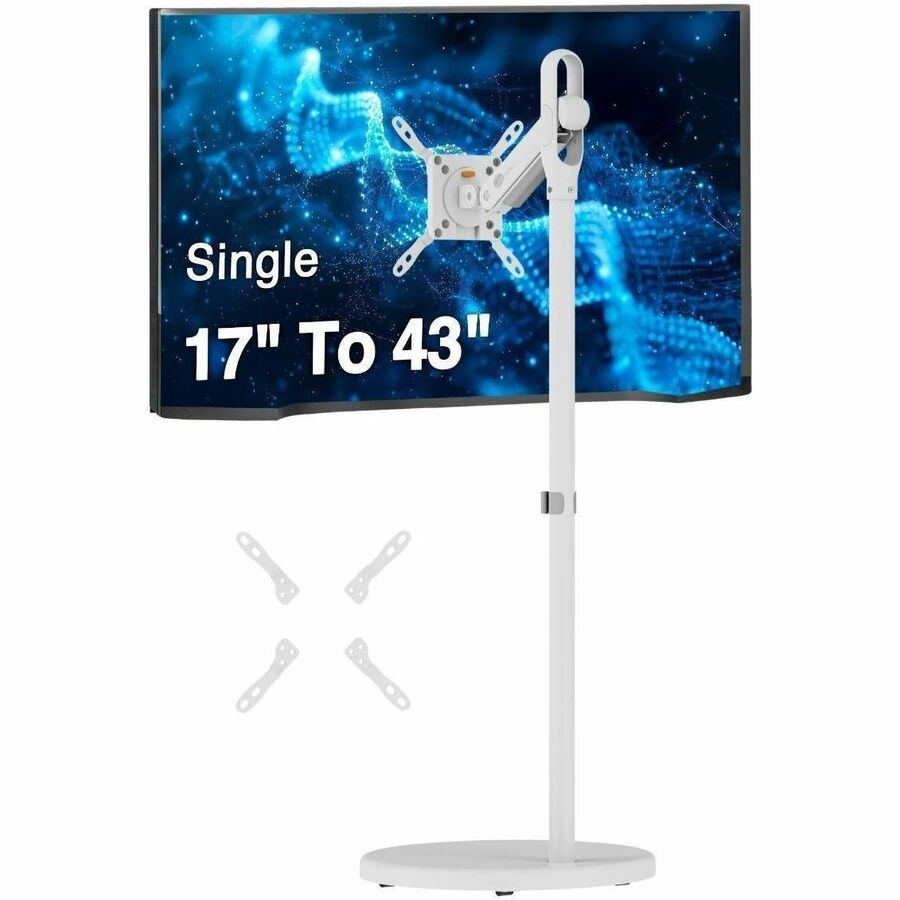 SIIG CE-MT5F11-S1 Portable 43-Inch Monitor Arm and Rolling Stand in White