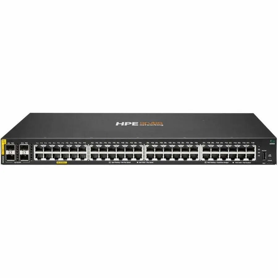 HPE Aruba CX 6000 Series 48-Port Ethernet Switch with 370W Class 4 PoE - Model R8N85B