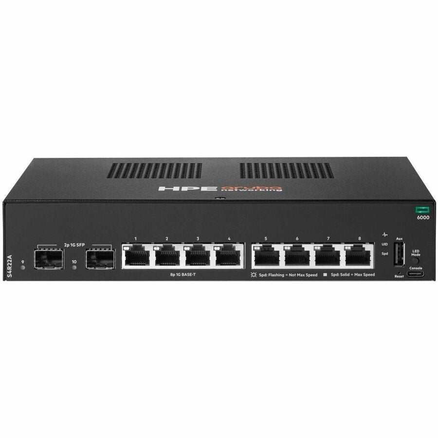 Hewlett Packard Enterprise Aruba CX 6000 8-Port Gigabit Ethernet Switch (Part Number: S4R22A#ABA)