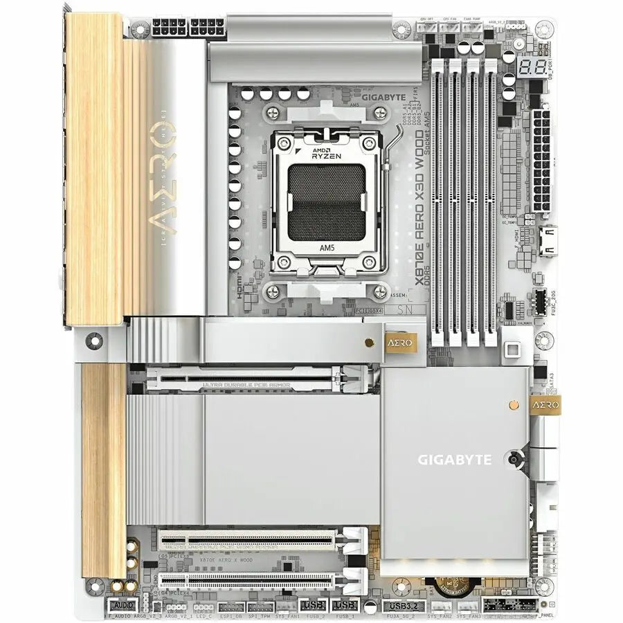 GIGABYTE Ultra Durable X870E Aero X3D Wood Gaming Desktop Motherboard with AMD Socket AM5