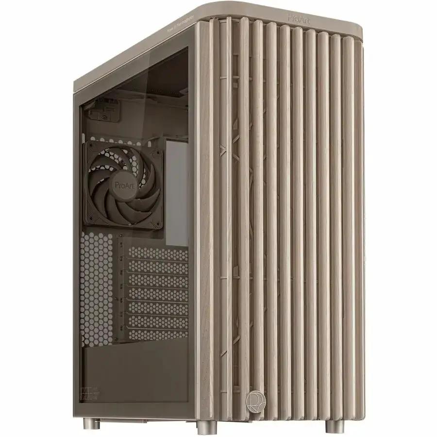 Asus ProArt PA401 Wood Edition Beige Mid-Tower Computer Case with Tempered Glass Panel by ASUS Computer International