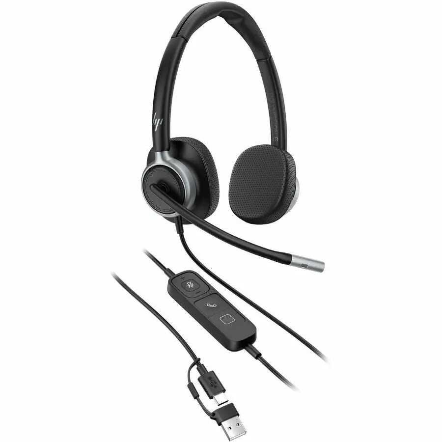 Poly Mission 625 Stereo USB Wired Headset – Comfortable All-Day Use with Noise Cancellation and Clear Audio