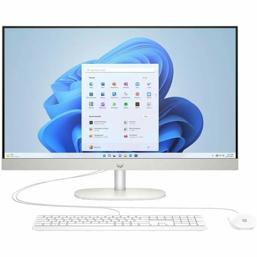 HP 27-cr0160 All-in-One Desktop Computer with AMD Ryzen 5, 27-Inch Full HD Display, 8GB RAM, 512GB SSD, Shell White