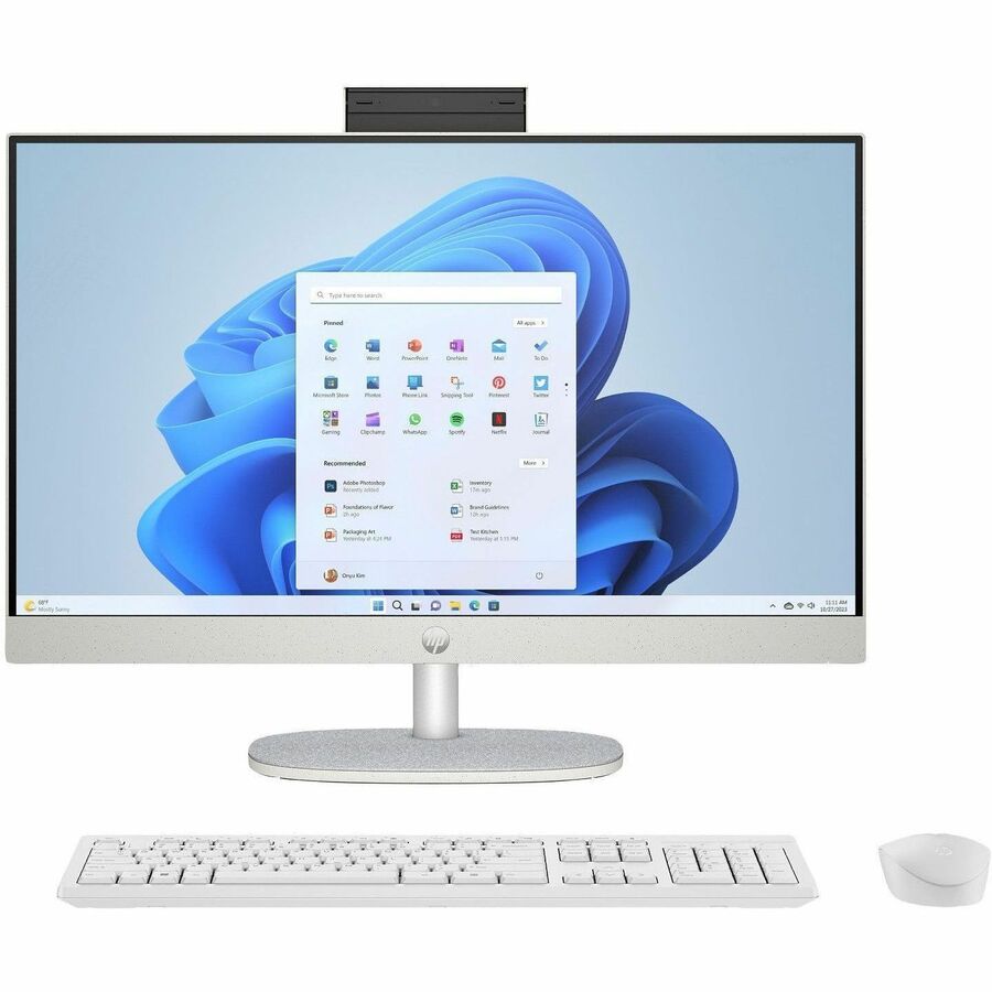 HP 24-cr0109 All-in-One Desktop PC, Intel Core i5-1334U, 8GB RAM, 1TB SSD, 23.8-inch Full HD Touchscreen, Windows 11 Home, Refurbished, Shell White | BB4R4AAR#ABL