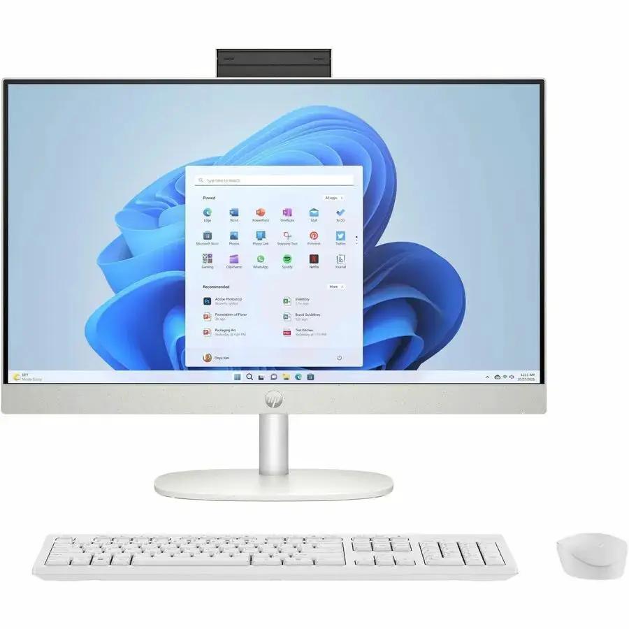 HP 24-cr0190 All-in-One Desktop with AMD Ryzen 7, 16GB RAM, 512GB SSD, 23.8-inch FHD Touchscreen, Shell White by HP Inc.