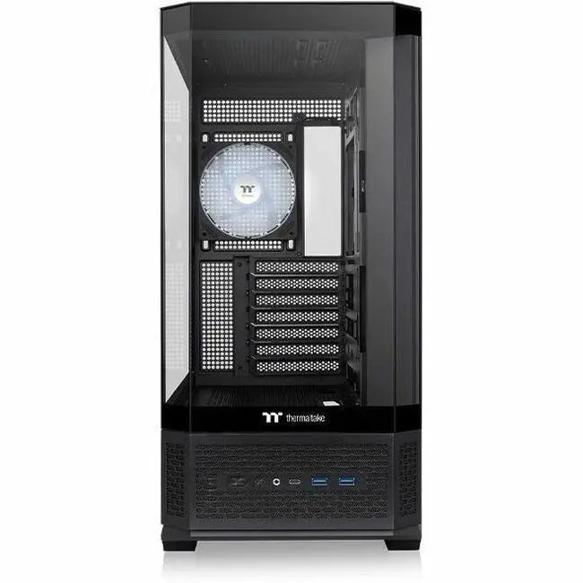 Thermaltake View 370 TG ARGB Mid Tower Computer Case with Tempered Glass Panels and Customizable LCD Display