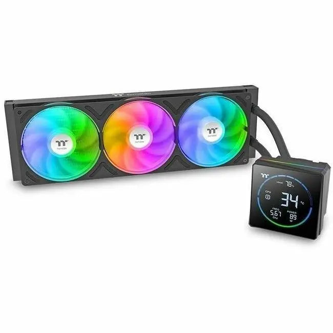 Thermaltake TH360-S V3 ARGB Sync All-in-One Liquid Cooler with Segment LCD Display and RGB Lighting