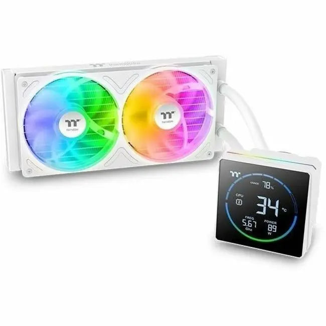 Thermaltake TH240-S V3 ARGB Sync Snow Edition Liquid CPU Cooler with Detachable LCD Display and RGB Lighting