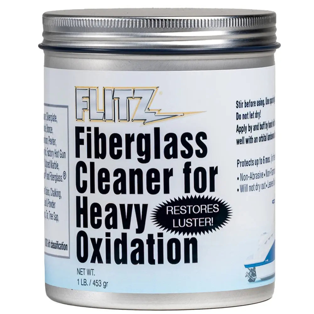 Flitz Fiberglass Cleaner for Heavy Oxidation – 1 lb | Restores Marine, RV, and Automotive Surfaces