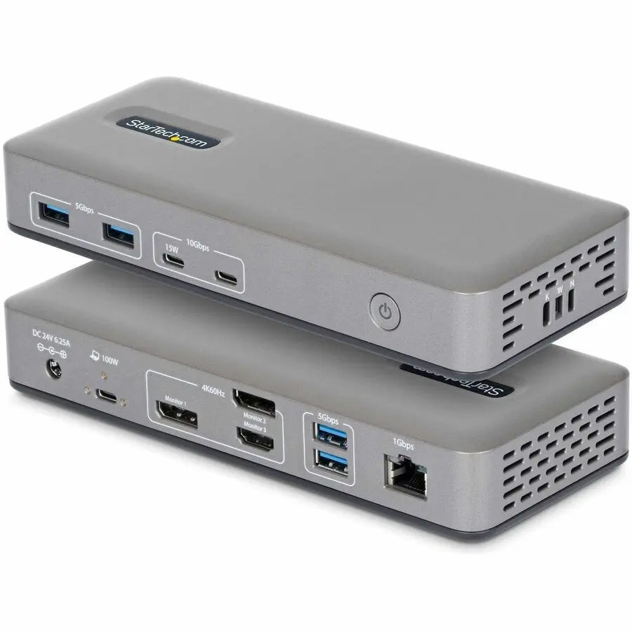 StarTech.com Triple-Monitor USB-C Docking Station with 4K 60Hz Support and 100W Power Delivery