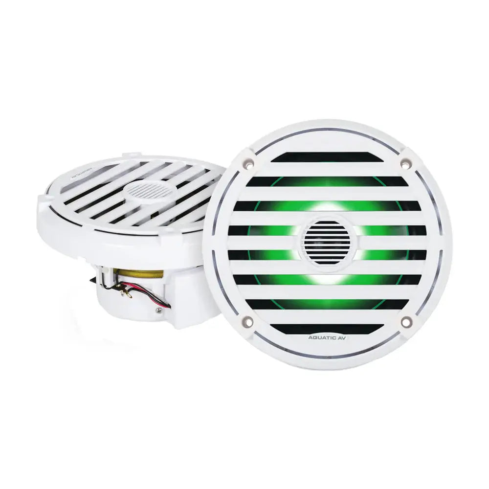 Aquatic AV ELITE 6.5-inch RGB Marine Speakers - White Pair
