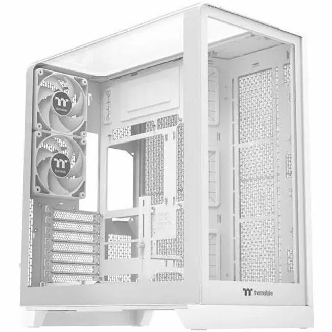 Thermaltake View 390 TG Snow Mid Tower PC Case with Tempered Glass and LCD Display