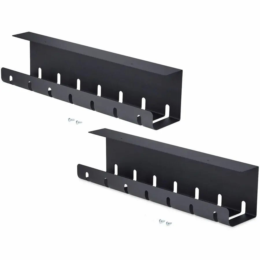 StarTech.com 2-Pack Under Desk Cable Management Tray, 42 inches, Black, Model S2MB-DESK-CABLE-TRAY