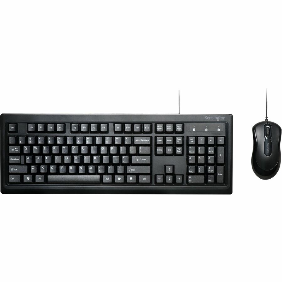 Kensington ValuKeyboard Desktop Set - Wired USB Keyboard and Mouse Combo in Black