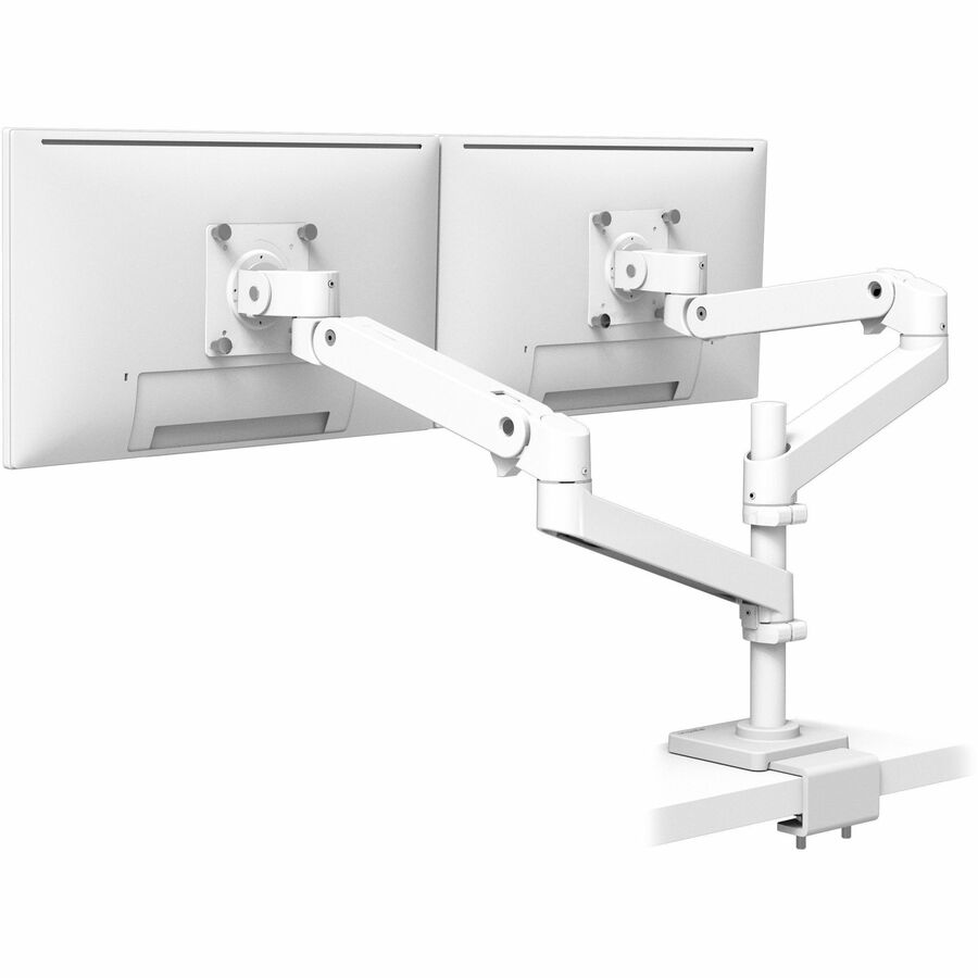 Ergotron LX Pro Dual Stacking Monitor Mount Arm with C-Clamp – White