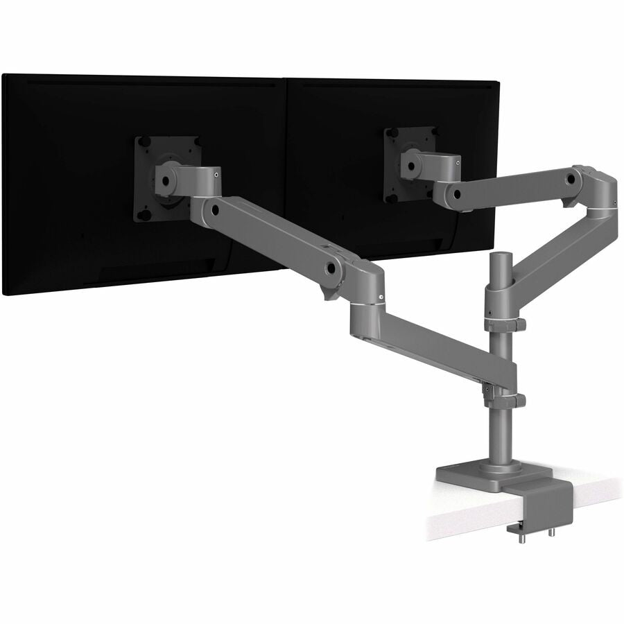 Ergotron LX Pro Dual Stacking Monitor Arm with C-Clamp – Dark Gray