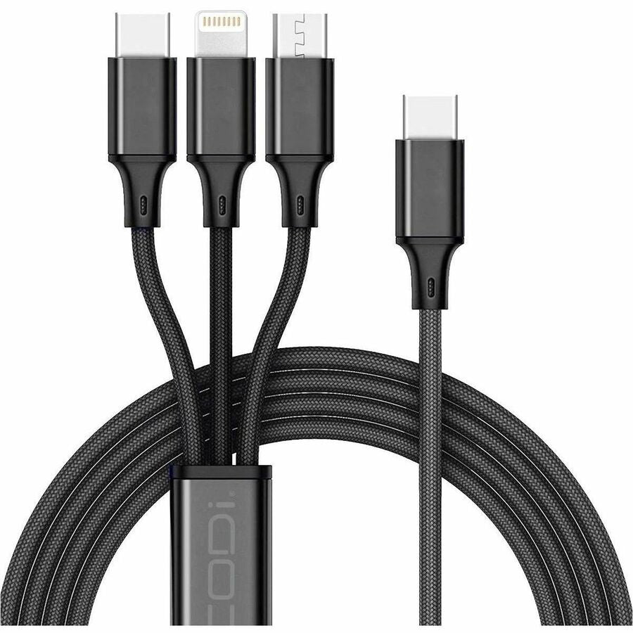 CODi CB1068-1 3-in-1 Multi-Charging Cable with USB-C and Lightning Connectors