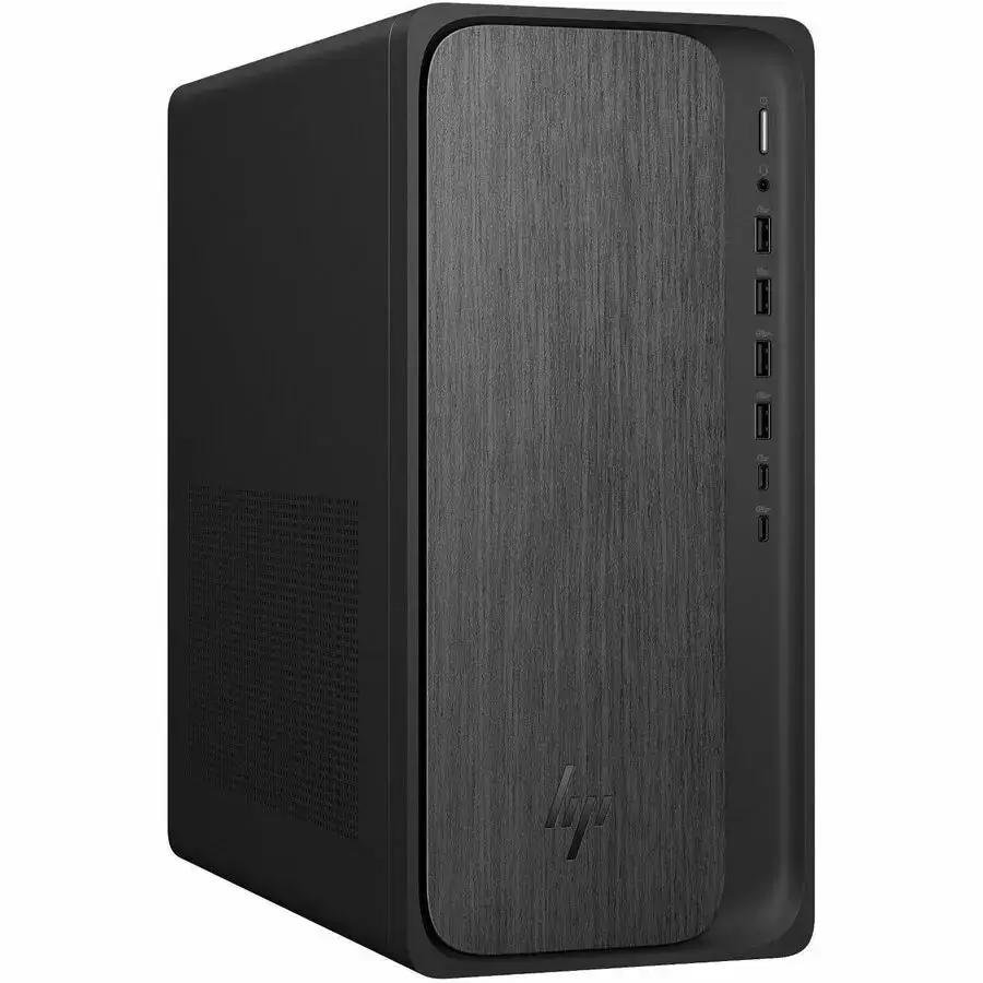 HP OmniDesk M02-0095m Desktop PC with AMD Ryzen 7 and NVIDIA GeForce RTX 3050, 16GB RAM, 2TB SSD, Gray Wood-Inspired Finish by HP Inc.