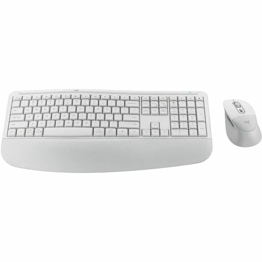 Logitech Signature Comfort Plus MK880 Wireless Keyboard and Mouse Combo – Full-Size Off-White Desk Set
