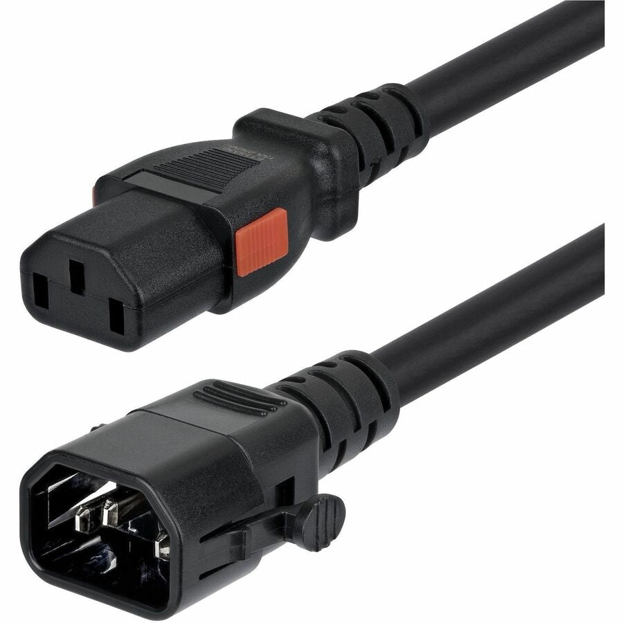 StarTech.com C14LC13L14G15ABK10FT 10 ft Locking C14 to Locking C13 Power Extension Cord, 14 AWG, 15A, 250V