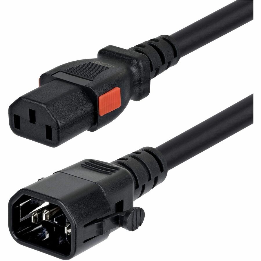 StarTech.com C14LC13L14G15ABK6FT 6 ft Locking C14 to Locking C13 Power Extension Cord, 14 AWG, 15A, 250V