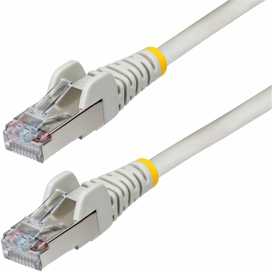 StarTech.com NLGR-3F-CAT6A-PATCH 3 ft Gray Shielded Cat6a Ethernet Cable, Snagless RJ45, 10Gbps, PoE++, S/FTP LSZH