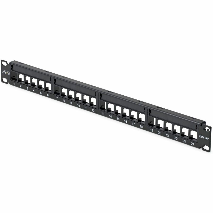 StarTech.com C6PANELUTP241U 24-Port 1U Blank Keystone Patch Panel