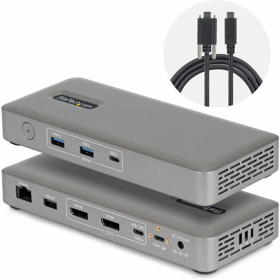 StarTech.com USB4 Docking Station with Dual 4K Support – Universal USB-C Dock for Mac and Windows, 100W Charging, 2.5GbE Network