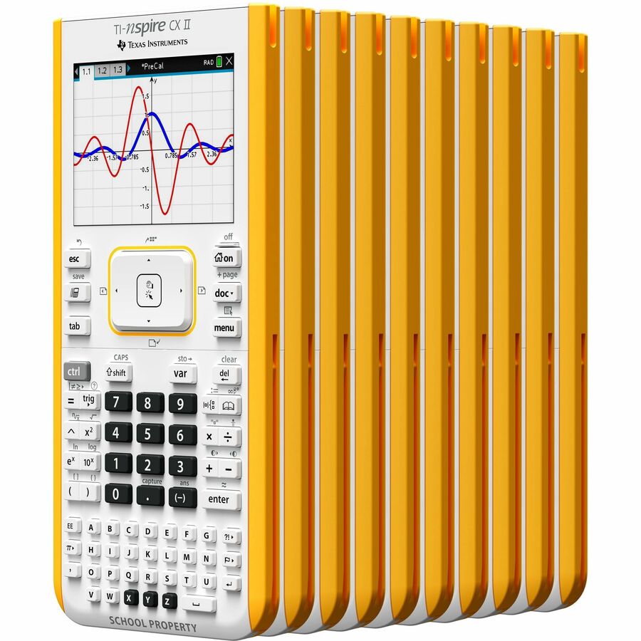 Texas Instruments TI-Nspire CX II Graphing Calculator 10-Pack for Interactive Math and Science Learning