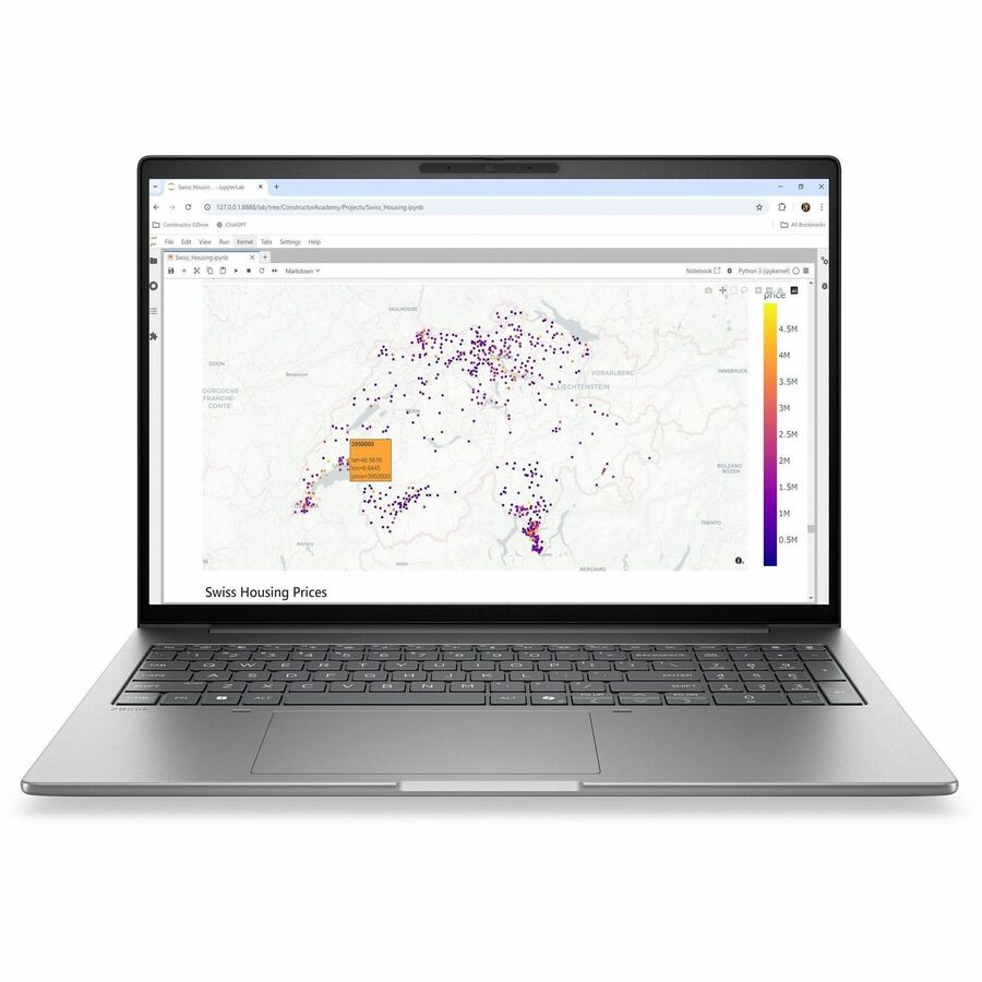 HP ZBook 8 G2i Mobile Workstation with Intel Core Ultra 7 Series, 16-Inch WUXGA Display, 16GB RAM, 512GB SSD - Meteor Silver Aluminum