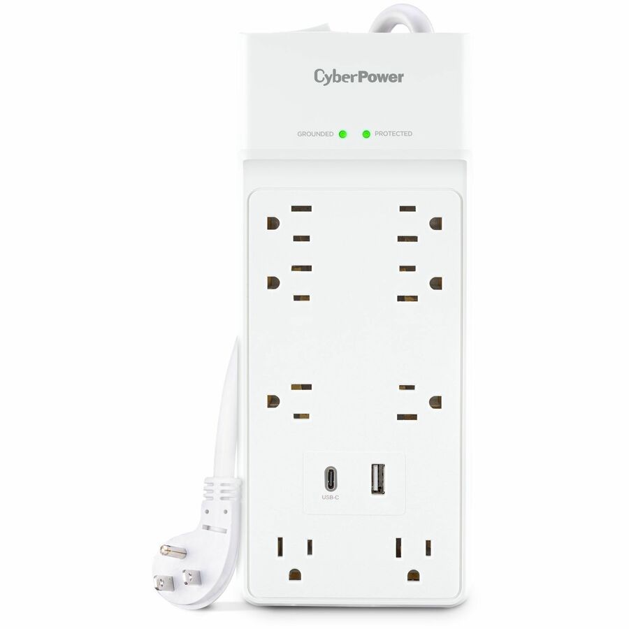CyberPower CSP806UC18W Surge Protector with 8 Outlets and USB Charging Ports